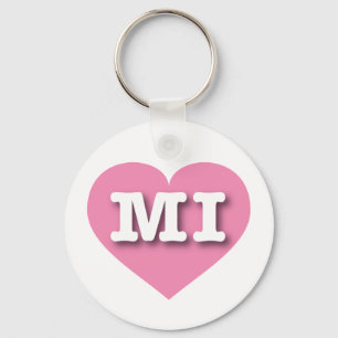 Porte-clés Michigan Pink Heart - J'aime MI