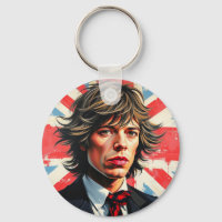 Mick Jagger Rolling Stones devant un Union Jac