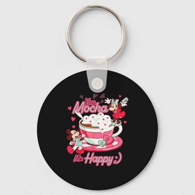 Porte-clés Mickey &amp; Minnie Valentine's Day You Mocha Me H (Recto)