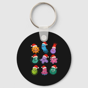 Porte-clés Microbiologie de Noël Bactéries Père Noël Science