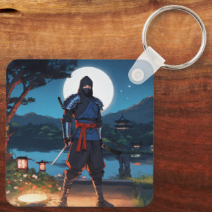 Porte-clés Midnight Shinobi : Silhouette de Ninja sous la lum