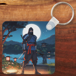 Porte-clés Midnight Shinobi : Silhouette de Ninja sous la lum