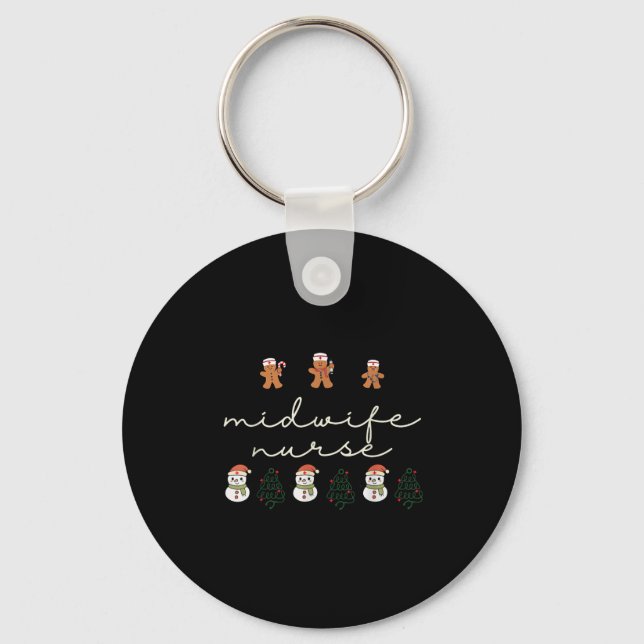 Porte-clés Midwife Nurse Christmas Gingerbread Nicu Hostal Pa (Recto)