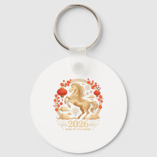 Porte-clés Mignon 2026 Année du Cheval Dame Fortune Lanterne
