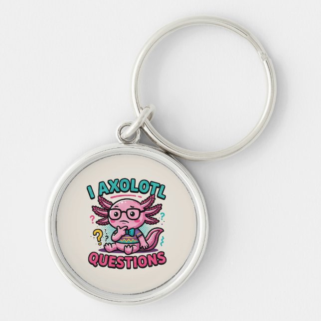 Porte-clés Mignon Axolotl Nerd I Axolotl Questions Marques de (Devant)