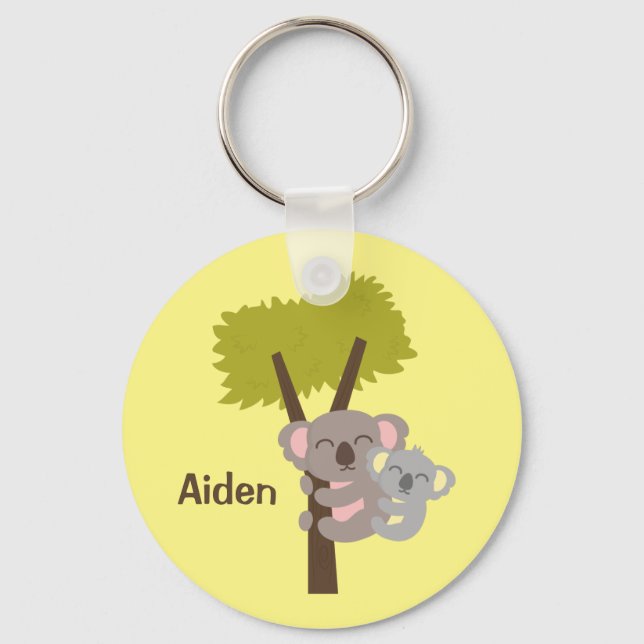 Porte-clés Mignon bébé ours koala et maman pour les enfants (Recto)