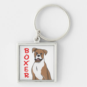 Porte-clés Mignon Cartoon Chien Boxer Amateur de Chiens