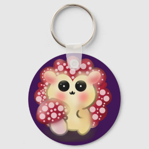 Porte-clés Mignon Champignon Rouge Kawaii Hérisson Toadstool 