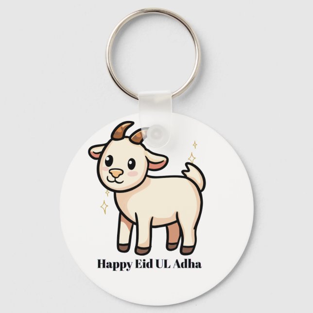 Porte-clés mignon chèvre Joyeux Eid Ul Adha 2026  (Recto)