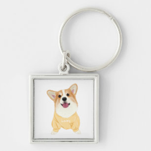 Porte-clés Mignon chiot corgi Pembroke de dessin animé amateu