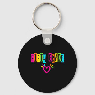 Porte-clés Mignon cinquième année cœur premier jour d'école f