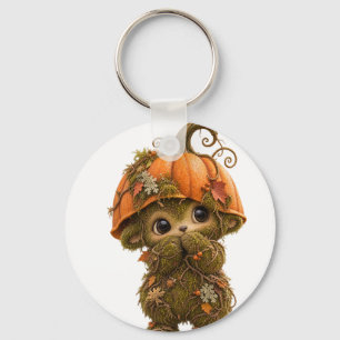 Porte-clés Mignon Créature de la Forêt de Citrouille Automne