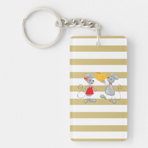 Porte-clés Mignon Drôle Fantaisiste Souris-Rayures