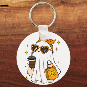 Porte-clés Mignon Fantôme de la Saison Effrayante avec Café G