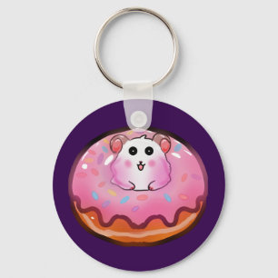 Porte-clés Mignon Hamster Kawaii dans l'Art de Beignet Rose G