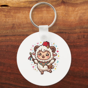 Porte-clés Mignon Kawaii Mouton Marocain Eid al-Adha Chapeau