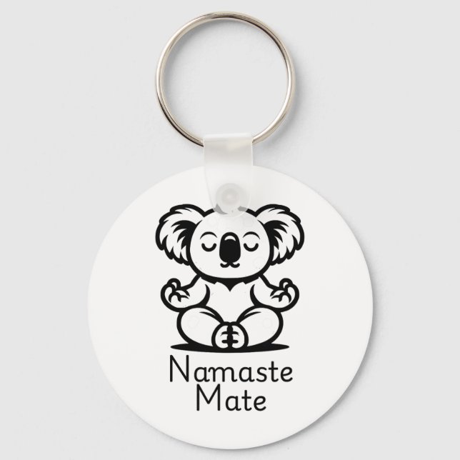 Porte-clés Mignon koala australien méditant en position de yo (Recto)