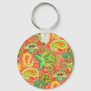 Porte-clés Mignon motif paisley sans couture coloré