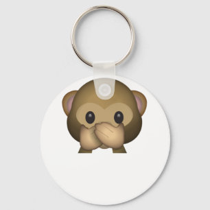 Porte-clés Mignon ne parlez aucun singe mauvais Emoji