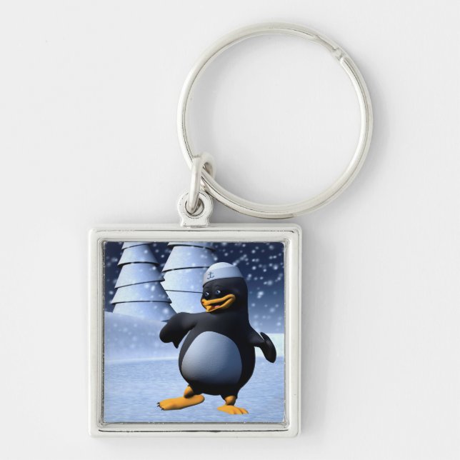 Porte-clés Mignon pingouin marin d'hiver Art de vacances enne (Devant)