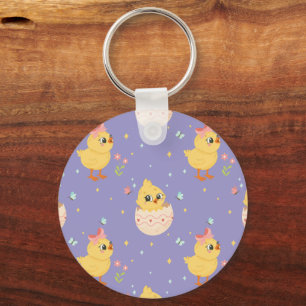 Porte-clés Mignon poussin de Pâques avec motif transparent à