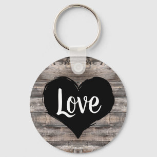 Porte-clés mignon rustique chic LOVE HEART   PORTE - CLÉ