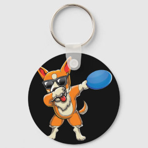 Porte-clés Mignon Welsh Corgi Dabbing Chien de Berger de Béta