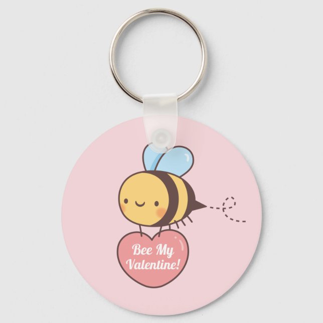 Porte-clés Mignonne abeille pun de la Saint-Valentin (Recto)