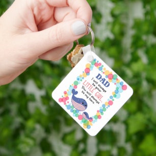Porte-clés Mignonne Baleine Papa Je Serai Toujours Votre Peti