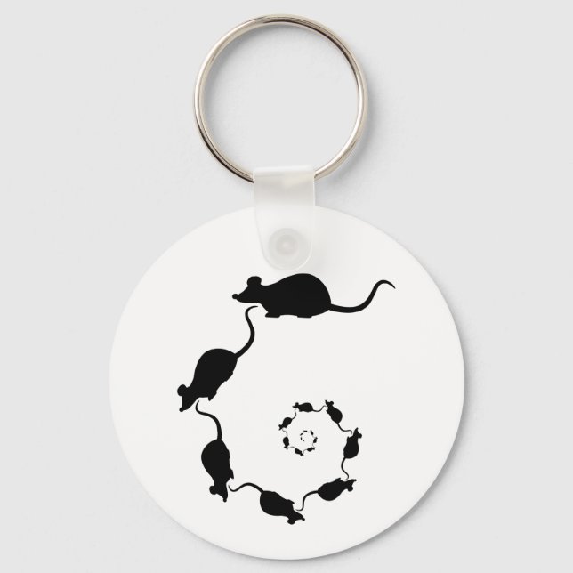 Porte-clés Mignonne conception de la souris noire. Spirale de (Recto)