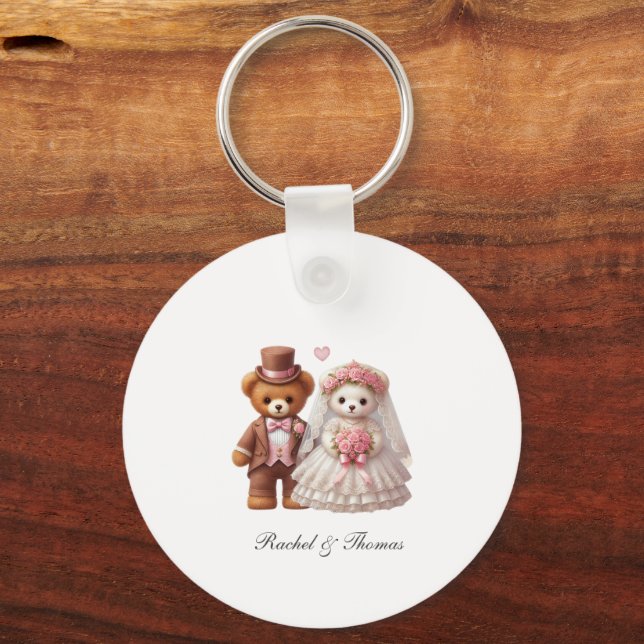 Porte-clés Mignonne Épouse En Teddy Et Mariage De Pièce (Recto)