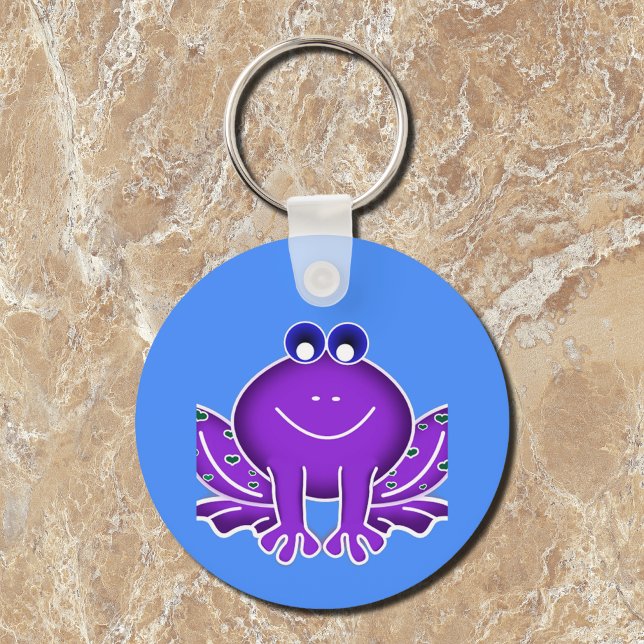 Porte-clés mignonne grenouille pourpre (Créateur téléchargé)