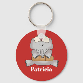 Porte-clés Mignonne infirmière éléphant ajouter nom porte - c