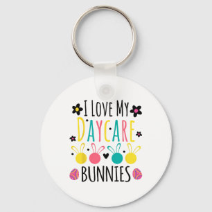 Porte-clés Mignonne J'Aime Mes Garderies Bunnies Enseignant J