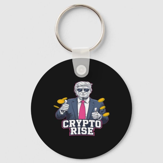 Porte-clés Mignonne Le. Montée Du Bitcoin Trump À La Lune Bul (Recto)