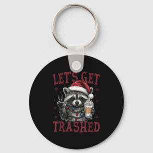 Porte-clés Mignonne mais feral Funny Raccoon Père Noël Match