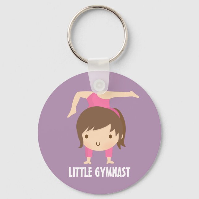 Porte-clés Mignonne petite gymnaste fille Gymnastique Pose (Recto)