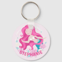 Mignonnes Filles Mermaid aux Cheveux Roses Fantais