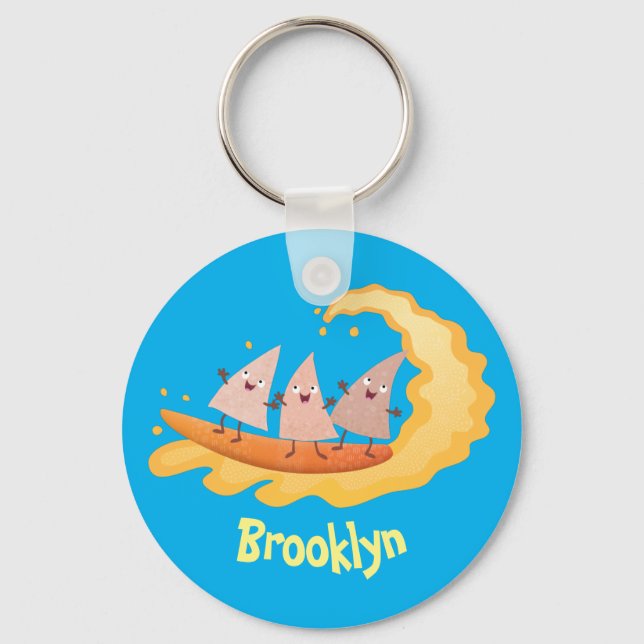 Porte-clés Mignons nachos chips de maïs surf (Recto)