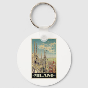 Porte-clés Milano Milan Italie Vintage voyage Porte - clé