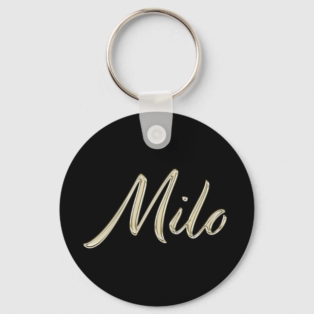Porte-clés Milo Name whitegold Button (Recto)