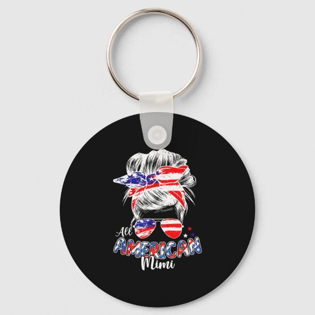 Porte-clés Mimi patriotique chignon décoiffé 4 juillet (Recto)