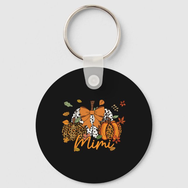 Porte-clés Mimi Thanksgiving Leopard Citrouille Coquette Bow  (Recto)