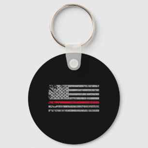 Porte-clés Mince Red Line American Usa Drapeau Firemer Suppor