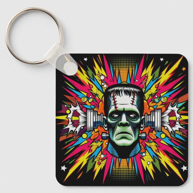 Porte-clés "Mind Blown Frankenstein" Aluminum Keychain (Recto)