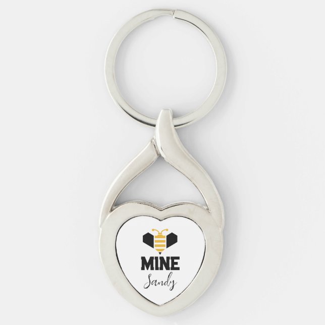 Porte-clés Mine d'abeilles (nom) Cadeau romantique minimalist (Devant)