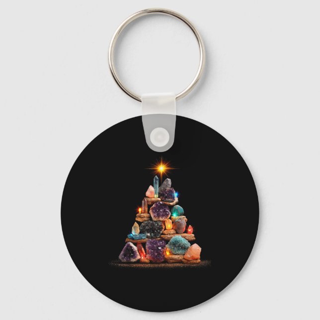 Porte-clés Minéraux Drôles Arbre de Noël Graphique Cristaux  (Recto)
