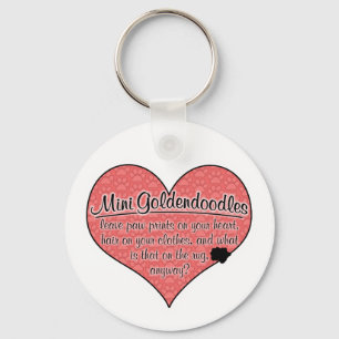 Porte-clés Mini Goldendoodle Empreintes de pattes Humour de c