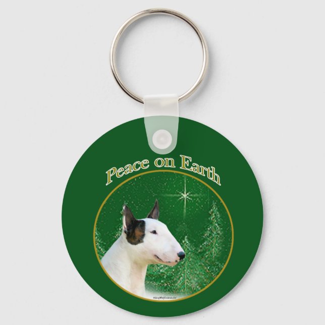 Porte-clés Miniature Bull Terrier Paix (Recto)