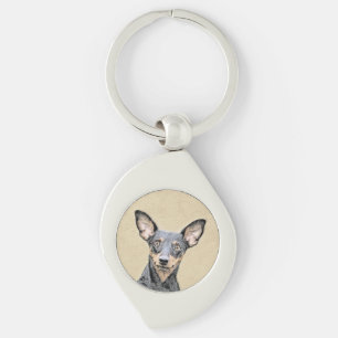 Porte-clés Miniature Pinscher Peinture mignonne Chien Art ori